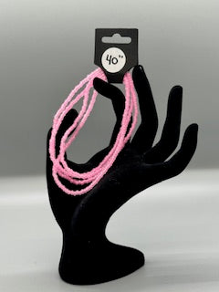 Glow in the Dark Pink Waist Beads – 40" Stretchy Handmade