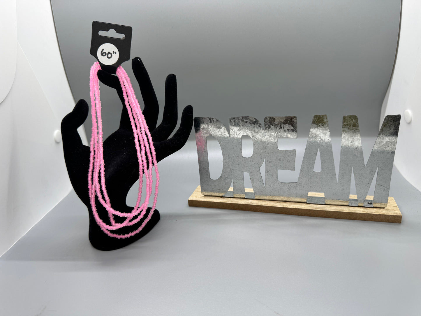 Handmade 60" Glow-in-the-Dark Pink Waist Beads