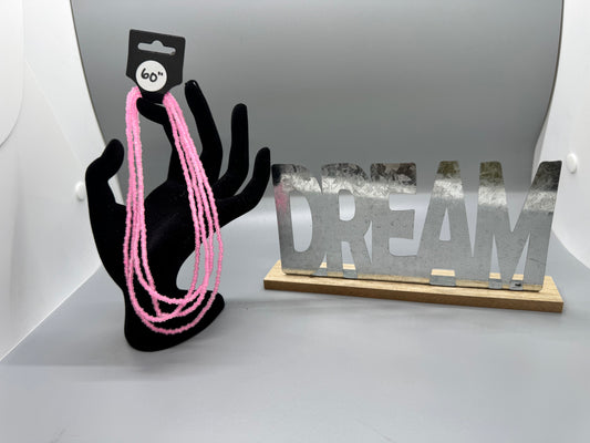 Handmade 60" Glow-in-the-Dark Pink Waist Beads