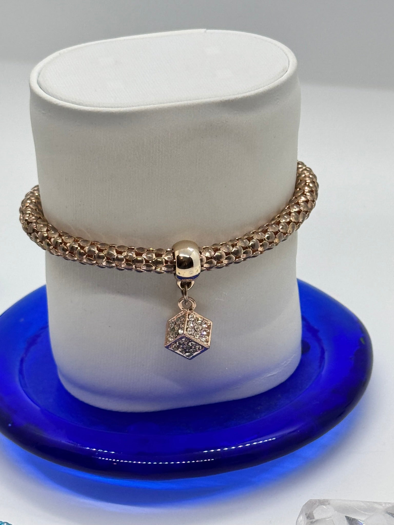 Rose Gold Bracelet #902 – Sparkling Diamond Crystal Charm