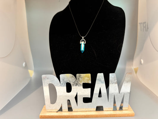 Light Blue Sea Glass Pendant Necklace – 8" Cord