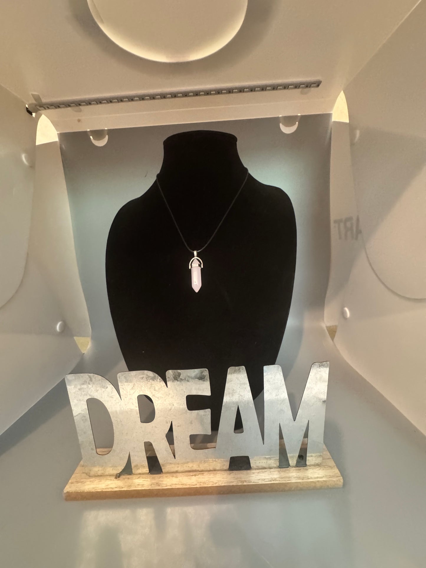 Rose Quartz Pendant Necklace – 8" Cord