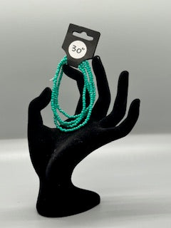 Turquoise Waist Beads – 30" Stretchy Handmade