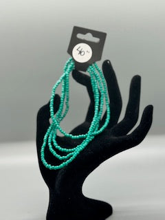 Turquoise Waist Beads – 40" Stretchy Handmade