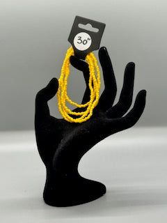 Yellow Waist Beads – 30" Stretchy Handmade